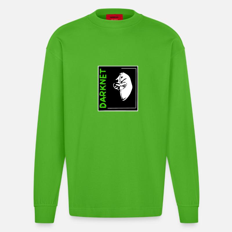 Darknet - Heavyweight Oversized Organic Langarmshirt Made in EU - Apple Neon