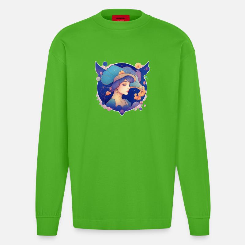 Lady - Heavyweight Oversized Organic Longsleeve Shirt Made in EU - Apple Neon