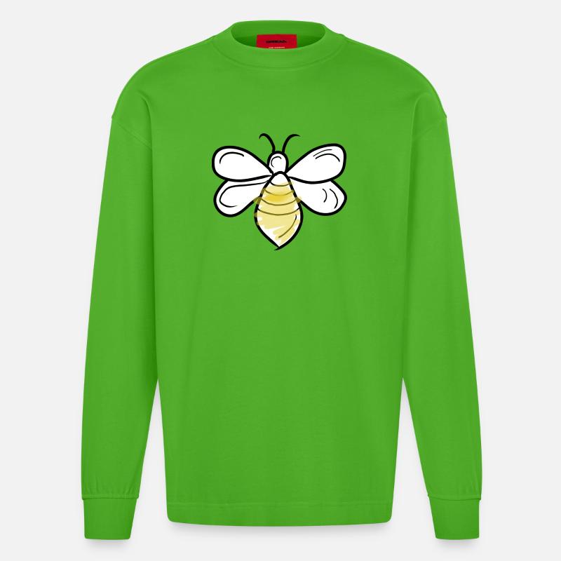 vecter d’abeille - Manches longues bio épais oversize fabriqué en UE - Apple Neon