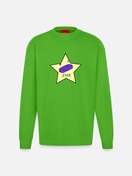 Soapstar - Heavyweight Oversized Organic Longsleeve Shirt Made in EU - Apple Neon