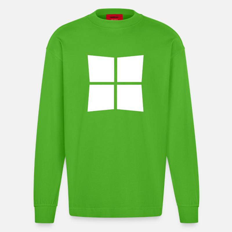 Win - Heavyweight Oversized Organic Langarmshirt Made in EU - Apple Neon