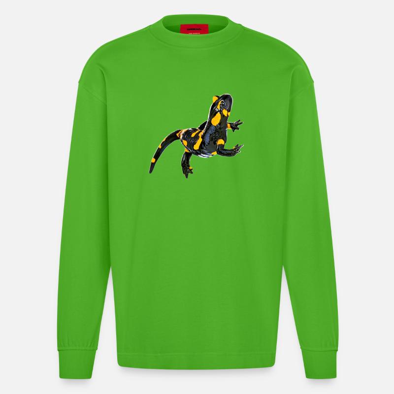 Feuersalamander - Heavyweight Oversized Organic Langarmshirt Made in EU - Apple Neon