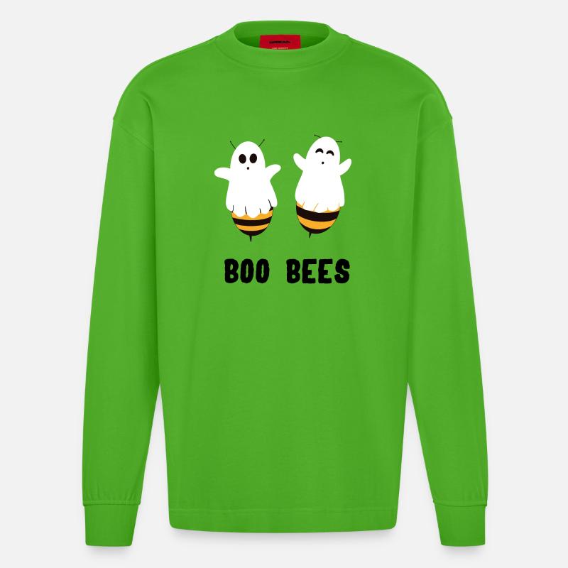 Boo Bees - Heavyweight Oversized Organic Langarmshirt Made in EU - Apple Neon
