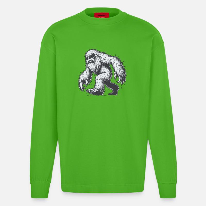 Yéti - Manches longues bio épais oversize fabriqué en UE - Apple Neon