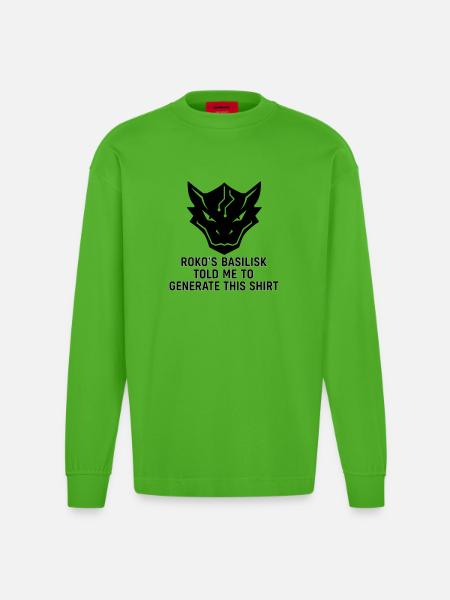 Generated by the Basilisk - Heavyweight Oversized Organic Longsleeve Shirt Made in EU - Apple Neon