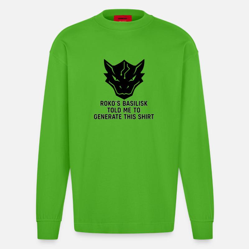 Generated by the Basilisk - Heavyweight Oversized Organic Longsleeve Shirt Made in EU - Apple Neon