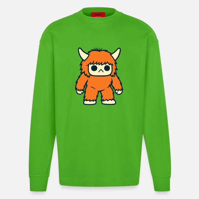 Cute Devil by toystudio 71 / FANMAN - Heavyweight Oversized Organic Langarmshirt Made in EU - Apple Neon