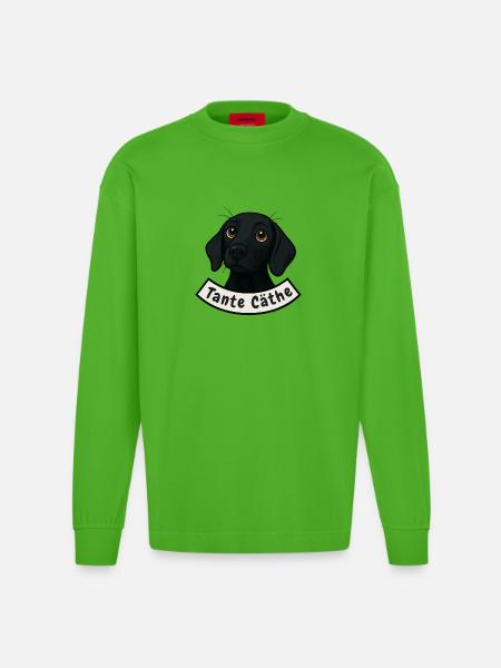 Schweißhund Tante Cäthe - Heavyweight Oversized Organic Langarmshirt Made in EU - Apple Neon