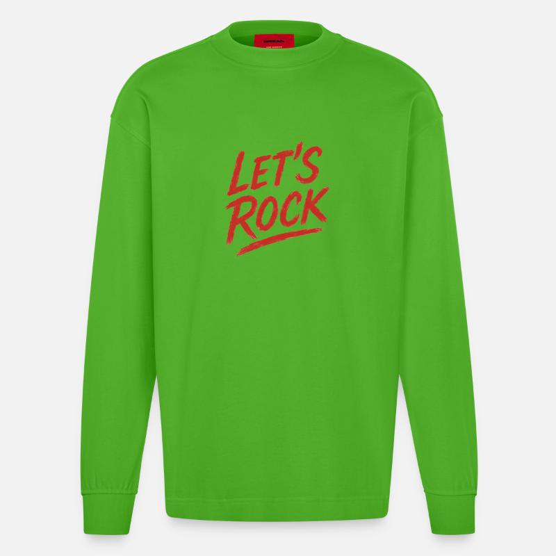 Lebendiges Rock-Text-Grafikdesign - Heavyweight Oversized Organic Langarmshirt Made in EU - Apple Neon