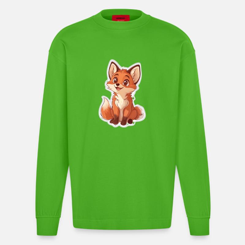 Fuchs - Heavyweight Oversized Organic Langarmshirt Made in EU - Apple Neon