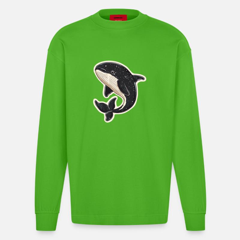 Wal - Heavyweight Oversized Organic Langarmshirt Made in EU - Apple Neon