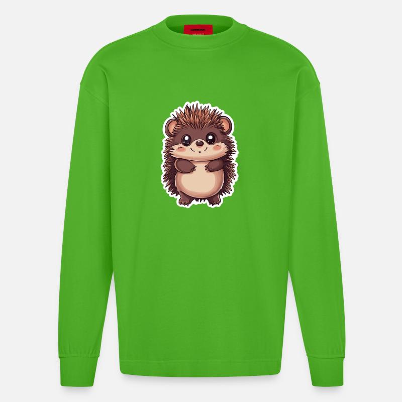Igel - Heavyweight Oversized Organic Langarmshirt Made in EU - Apple Neon