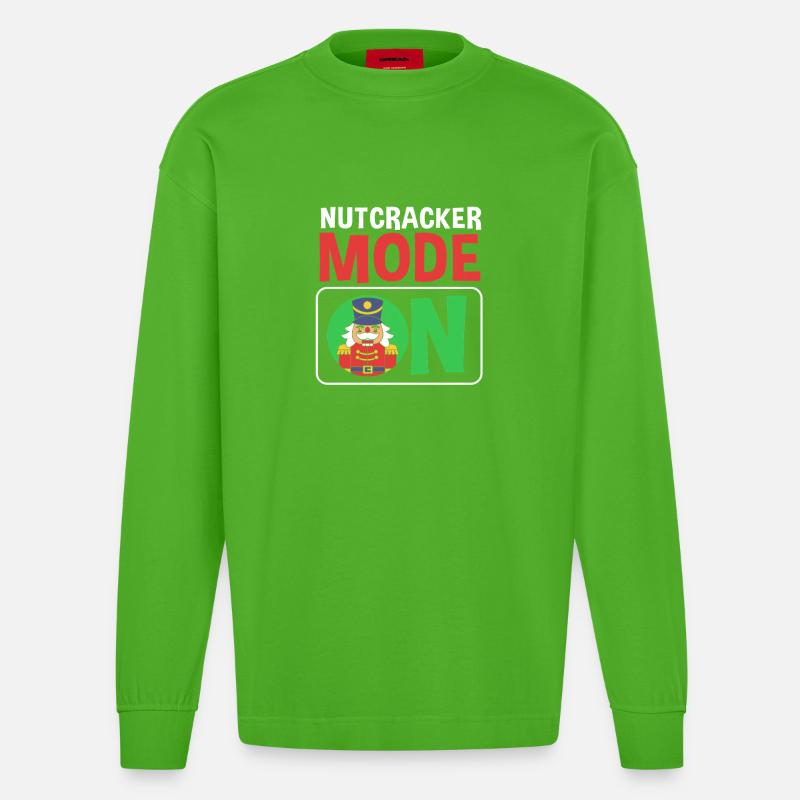 Nussknacker Weihnachten - Heavyweight Oversized Organic Langarmshirt Made in EU - Apple Neon