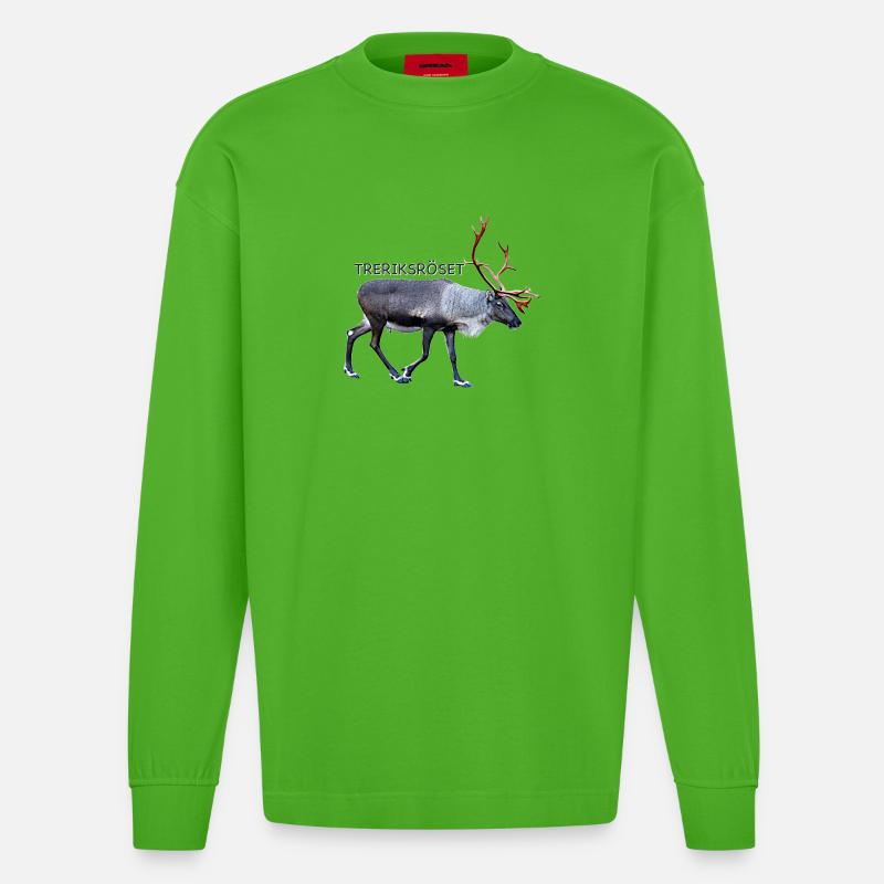DREI-LÄNDER-ROSETTE - Heavyweight Oversized Organic Langarmshirt Made in EU - Apple Neon