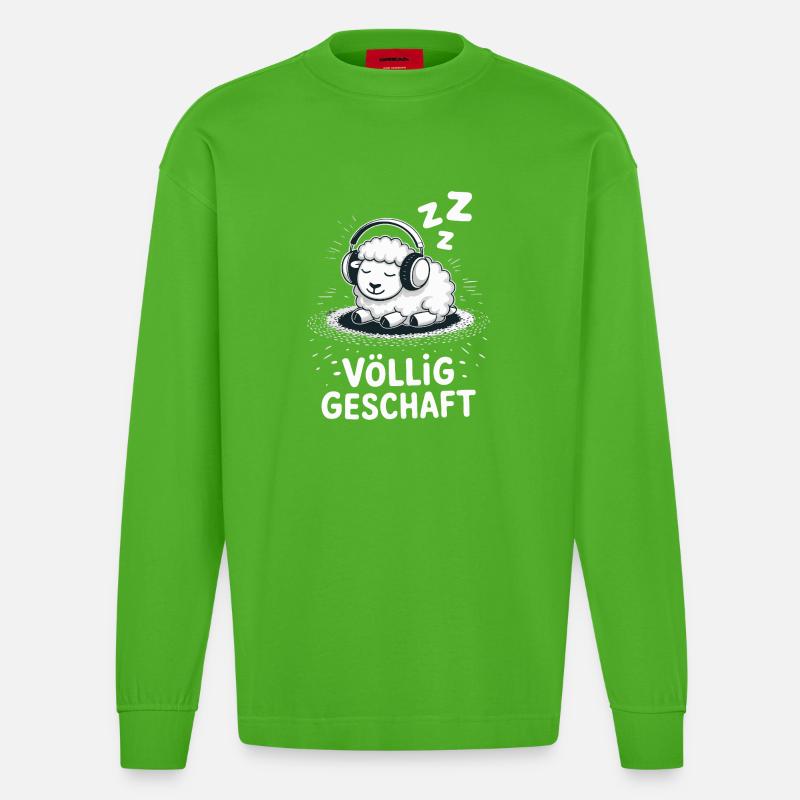 Conception de mouton entièrement réalisée - Manches longues bio épais oversize fabriqué en UE - Apple Neon