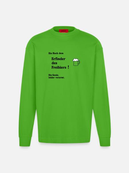 Erfinder des Freibiers - Heavyweight Oversized Organic Langarmshirt Made in EU - Apple Neon