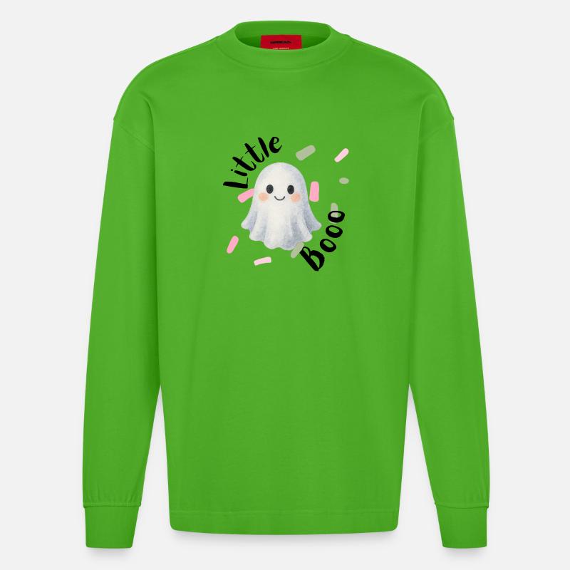 Geist Ghost Halloween Geschenk Geschenkidee - Heavyweight Oversized Organic Langarmshirt Made in EU - Apple Neon