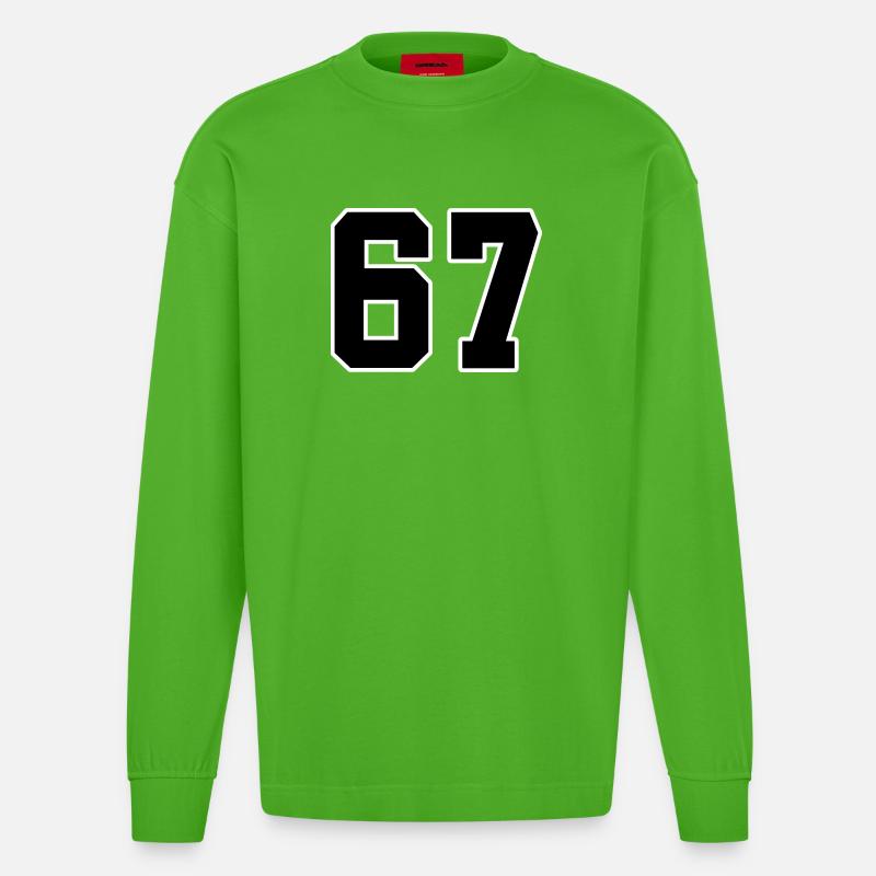 67 Minimalistisches Trenddesign - Heavyweight Oversized Organic Langarmshirt Made in EU - Apple Neon