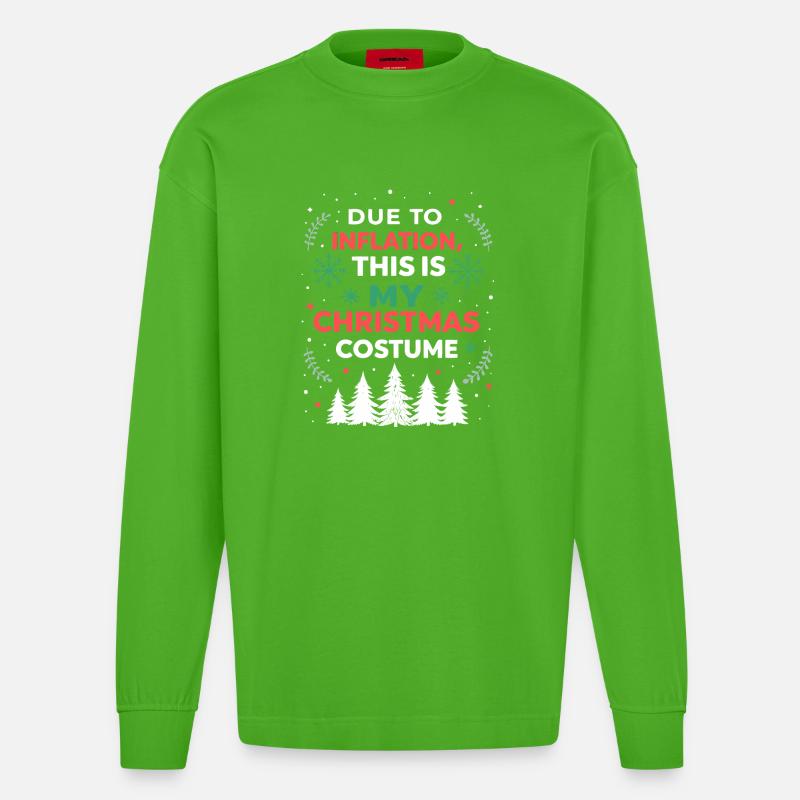 Weihnachtskostüm Inflation Humor - Heavyweight Oversized Organic Langarmshirt Made in EU - Apple Neon