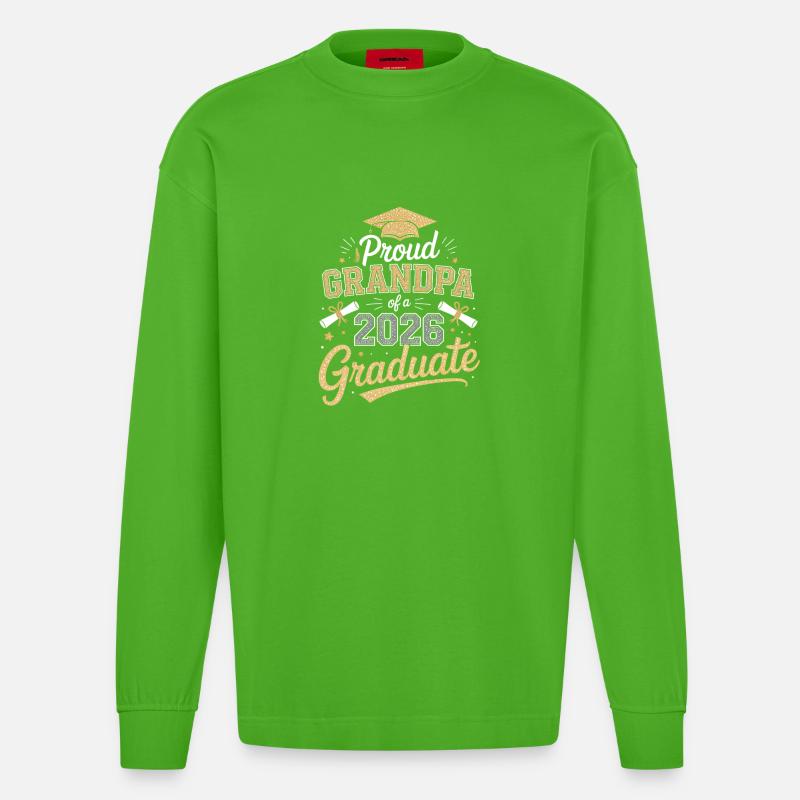 Stolzer Opa 2026 Absolvent - Heavyweight Oversized Organic Langarmshirt Made in EU - Apple Neon