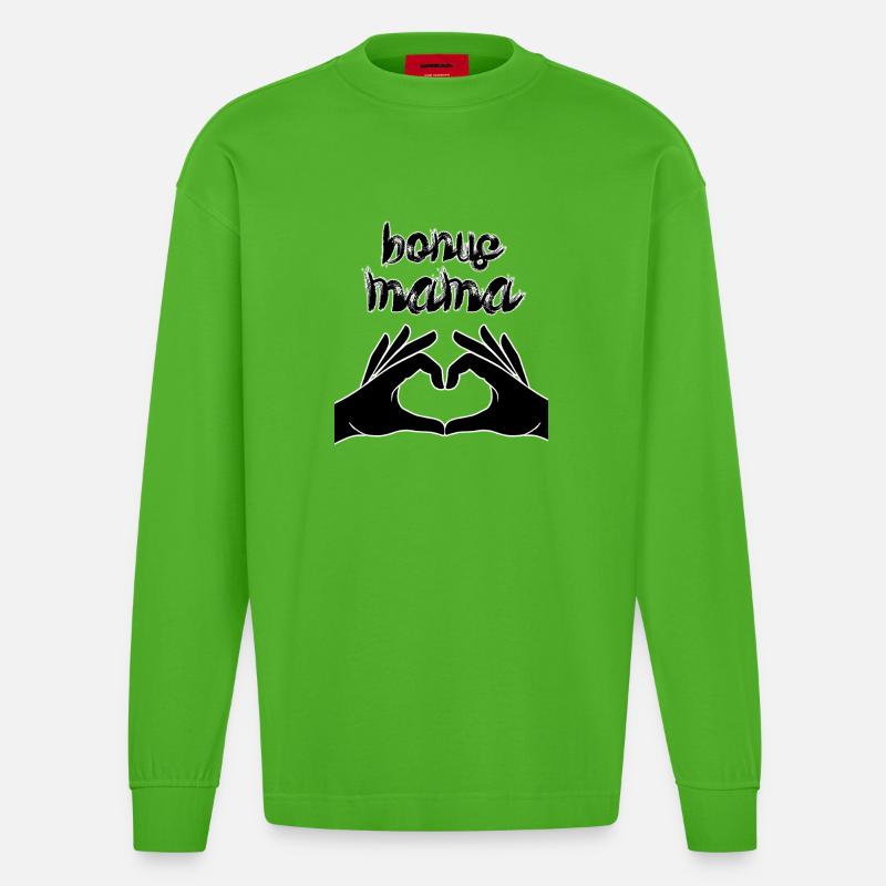 Bonus Mama - Heavyweight Oversized Organic Langarmshirt Made in EU - Apple Neon