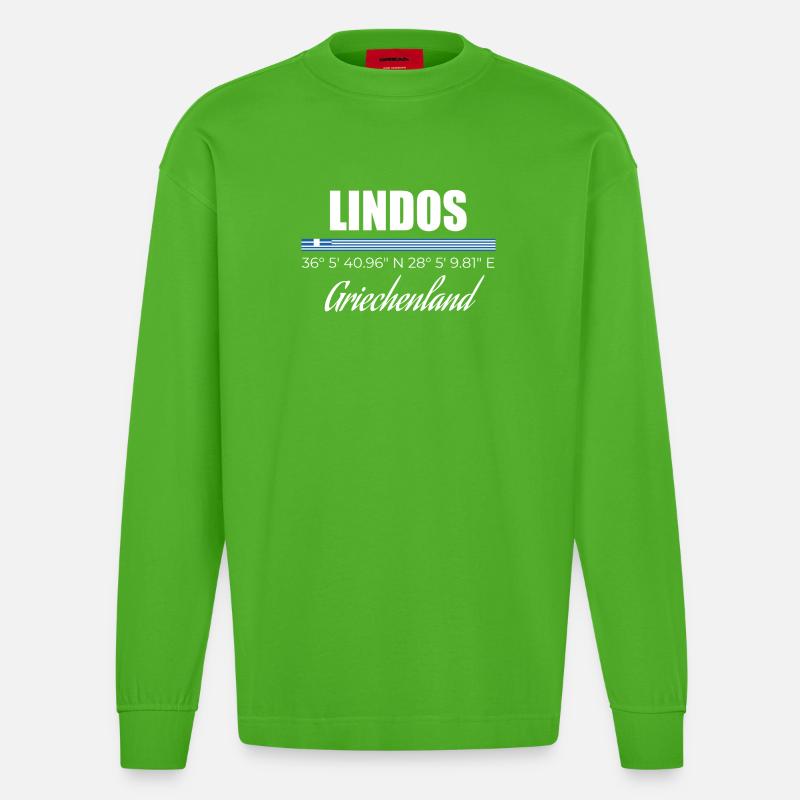 Lindos - Heavyweight Oversized Organic Langarmshirt Made in EU - Apple Neon