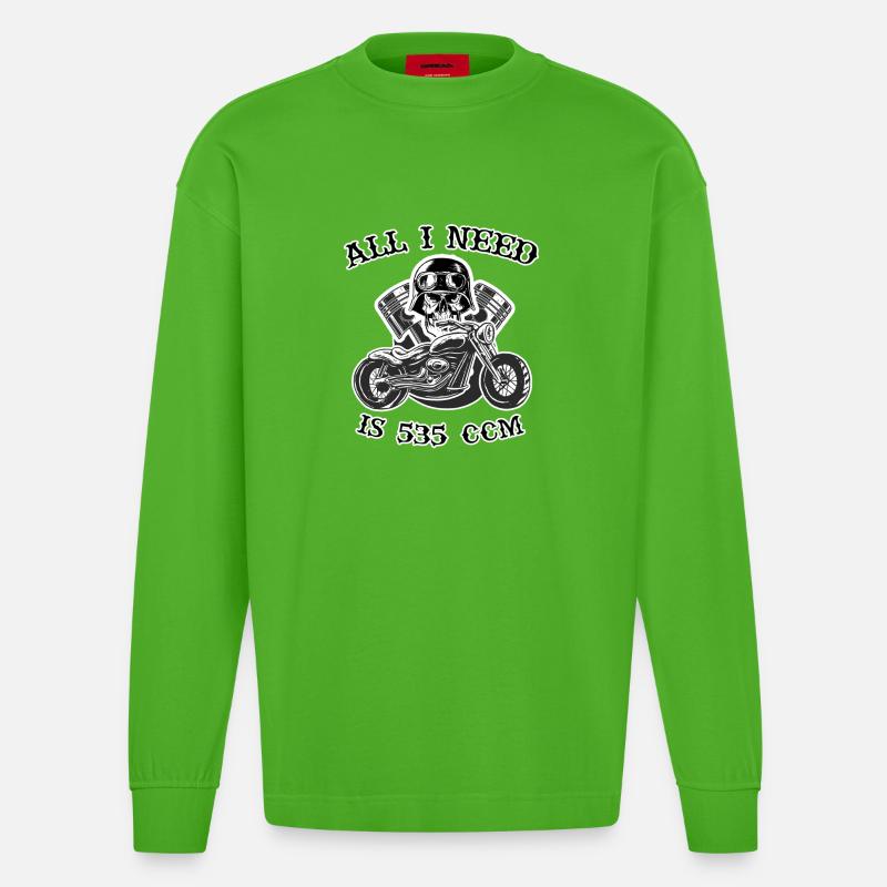 All I need is 535 ccm - Heavyweight Oversized Organic Langarmshirt Made in EU - Apple Neon