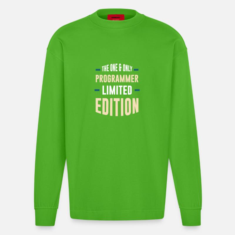 Édition limitée Only Programmer - Manches longues bio épais oversize fabriqué en UE - Apple Neon