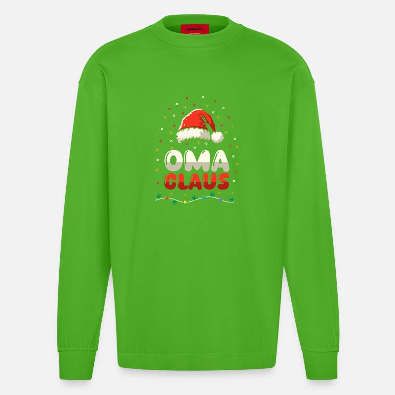 Noël Mère Mère Noël - Manches longues bio épais oversize fabriqué en UE - Apple Neon