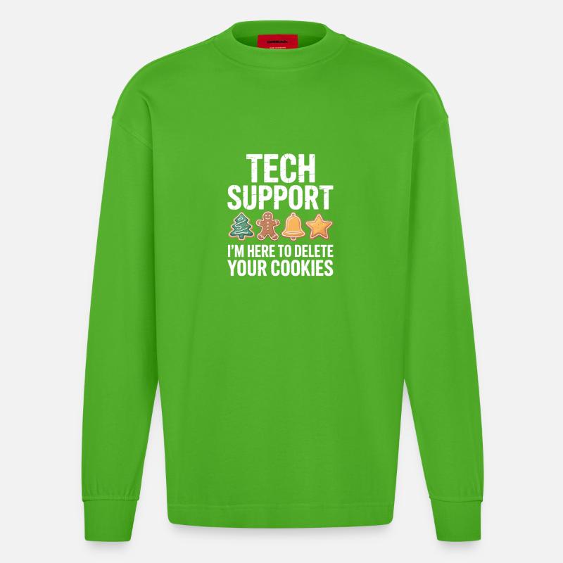 Technische Support-Cookie-Bereinigung - Heavyweight Oversized Organic Langarmshirt Made in EU - Apple Neon