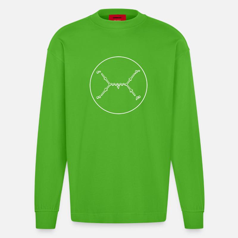 Feynman Diagramm - Heavyweight Oversized Organic Langarmshirt Made in EU - Apple Neon
