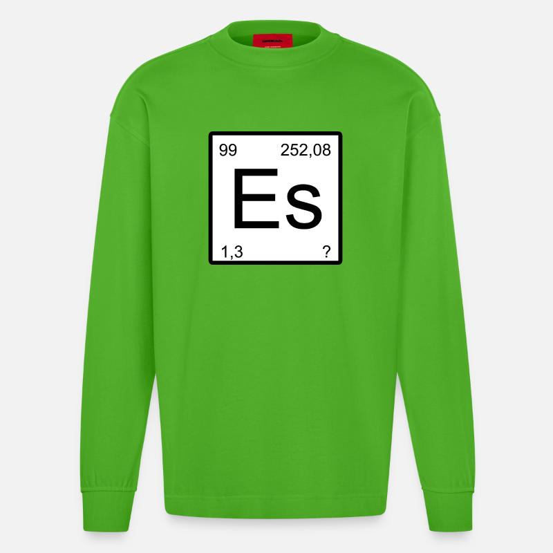 Es Element Stil: Minimaler Wissenschaftslook - Heavyweight Oversized Organic Langarmshirt Made in EU - Apple Neon