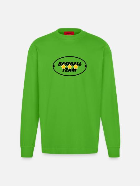 Baseball Team - Sport - Heavyweight Oversized Organic Longsleeve Shirt Made in EU - Apple Neon