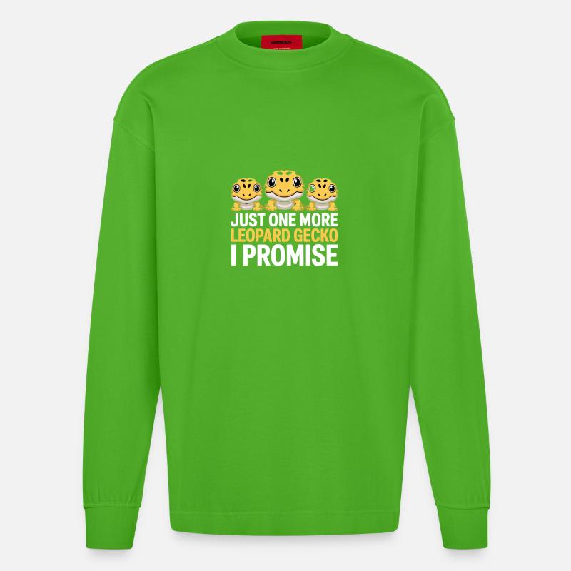 Leopardgecko Trio Versprechen Tee - Heavyweight Oversized Organic Langarmshirt Made in EU - Apple Neon
