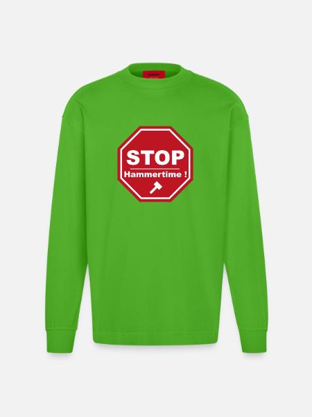 Stop Hammertime - Heavyweight Oversized Organic Longsleeve Shirt Made in EU - Apple Neon