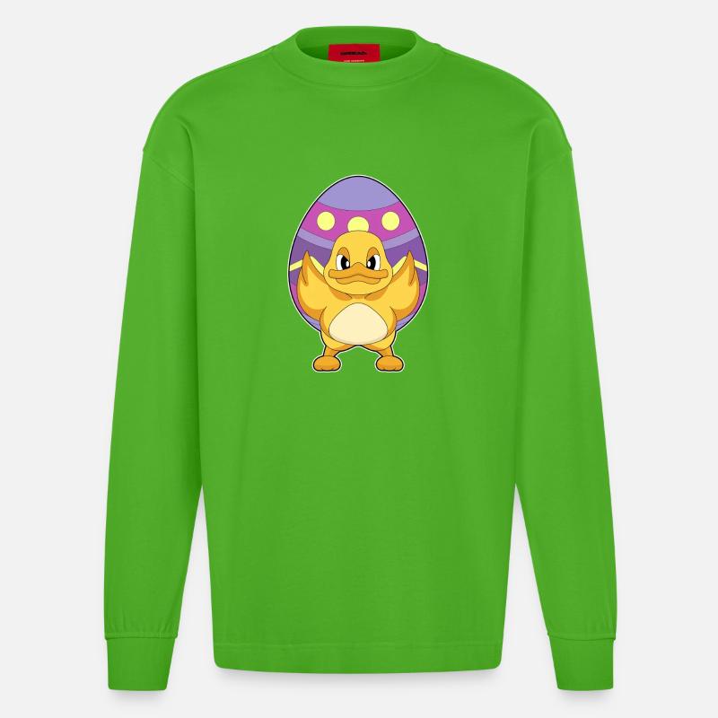 Œuf de Pâques de canard - Manches longues bio épais oversize fabriqué en UE - Apple Neon