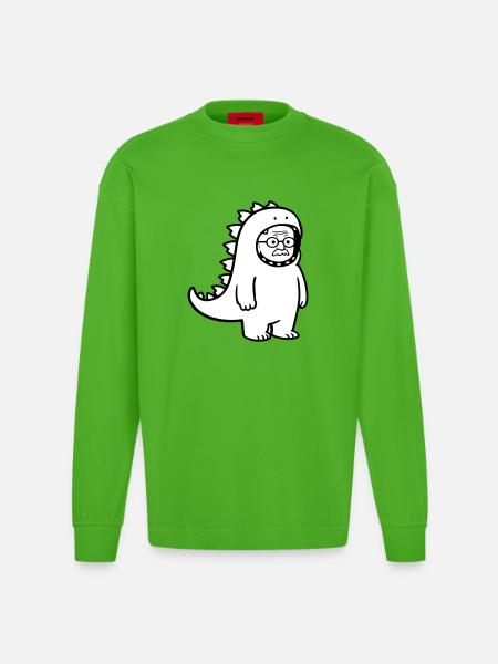 Karnevalmuffel Opa - Heavyweight Oversized Organic Langarmshirt Made in EU - Apple Neon