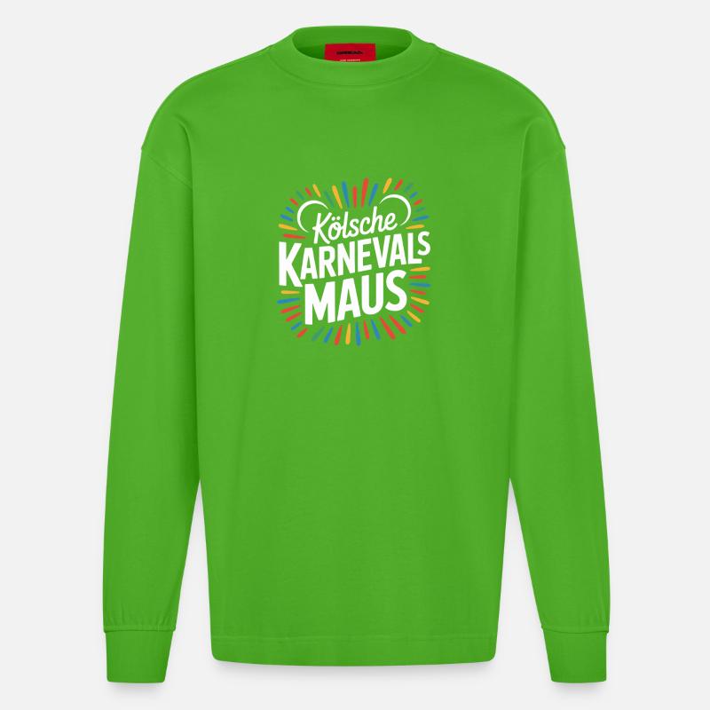 Kölsche Karnevalsmaus Karneval Köln Kölner Maus - Heavyweight Oversized Organic Langarmshirt Made in EU - Apple Neon