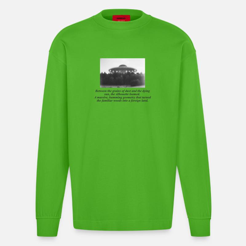 Die Silhouette, die sich abzeichnet - Heavyweight Oversized Organic Langarmshirt Made in EU - Apple Neon