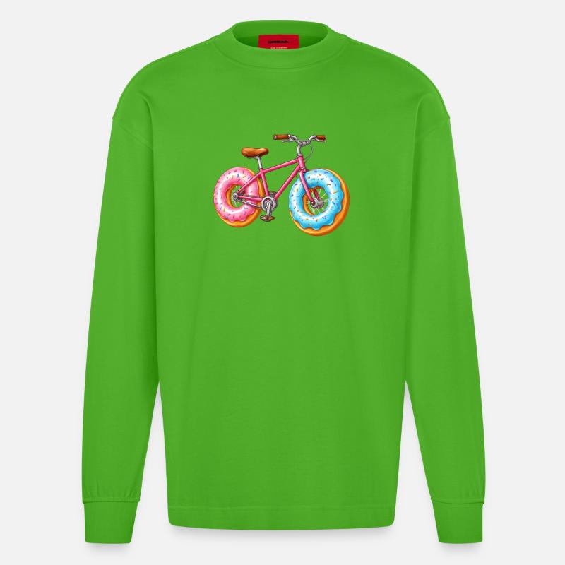 Vélo Donut – Conception de Vélo Mignon - Manches longues bio épais oversize fabriqué en UE - Apple Neon