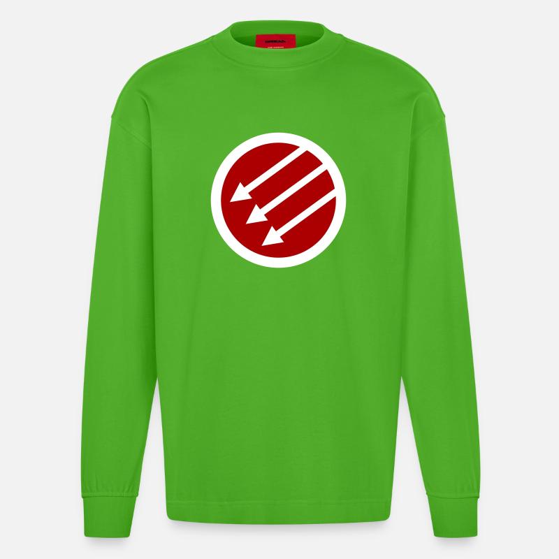 Iron Front / Eiserne Front / Järnfronten - Heavyweight Oversized Organic Langarmshirt Made in EU - Apple Neon