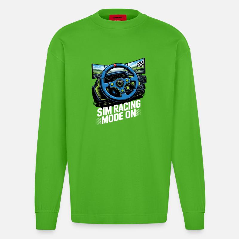 Mod de simulation de course - Manches longues bio épais oversize fabriqué en UE - Apple Neon