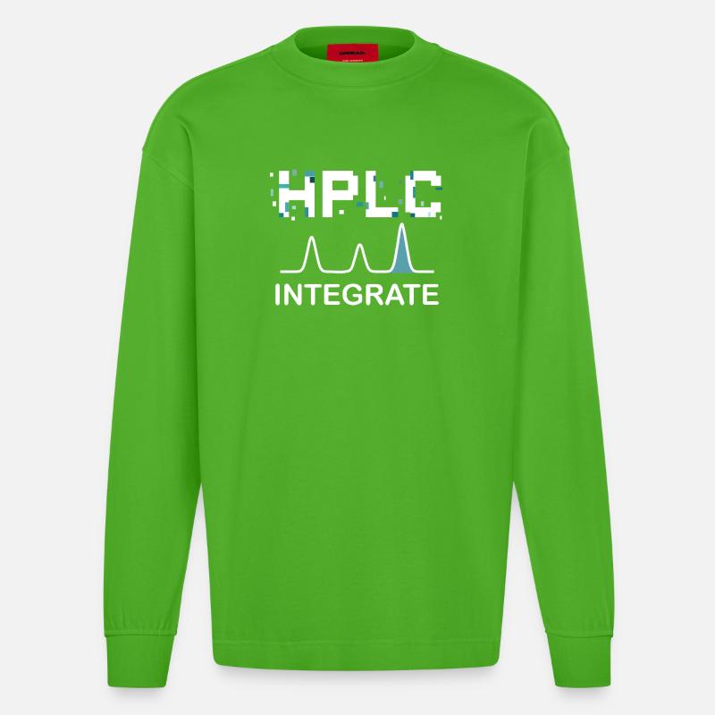 HPLC Integrate Performance Liquid Chromatography - Heavyweight Oversized Organic Langarmshirt Made in EU - Apple Neon