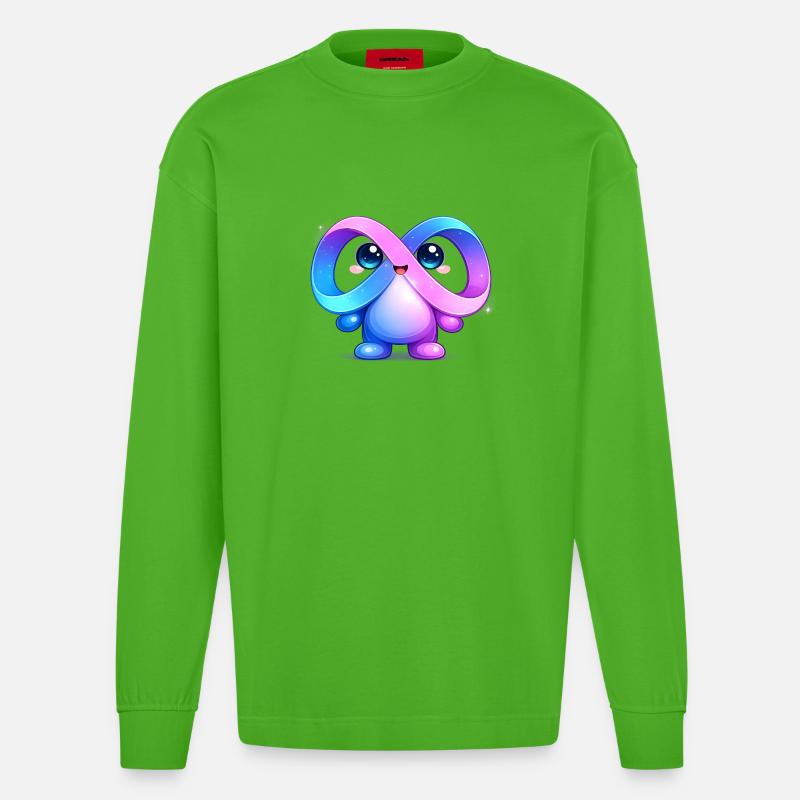 Cute Meta Infinity Mascot Sticker - Manches longues bio épais oversize fabriqué en UE - Apple Neon