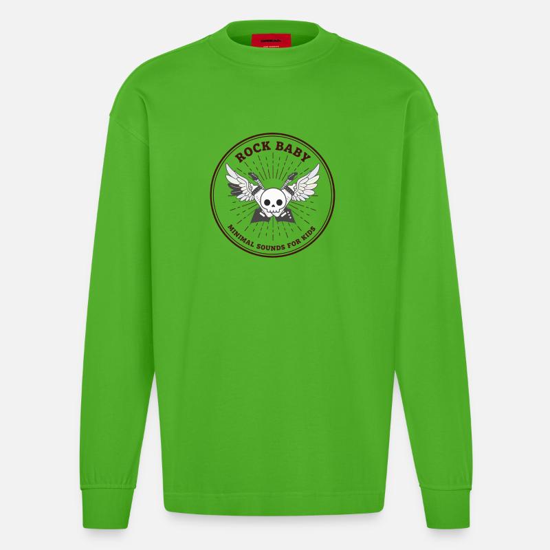 Cercle Hipster du Crâne - Manches longues bio épais oversize fabriqué en UE - Apple Neon