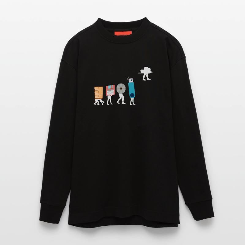 Cloud Computing Funny Programmer Data AI Software Heavyweight Oversized Organic Longsleeve Shirt Made in EU