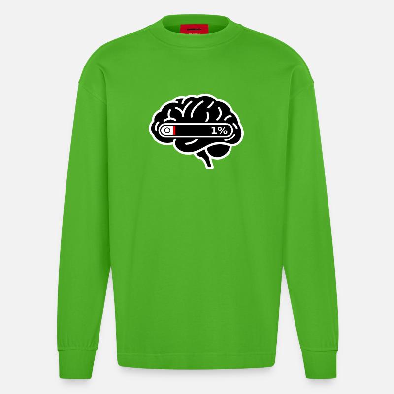 Brain_Loading_1 _Digital_Burnout - Manches longues bio épais oversize fabriqué en UE - Apple Neon
