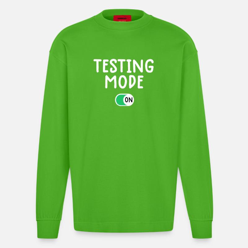 Mode test sur Graphic Tee - Manches longues bio épais oversize fabriqué en UE - Apple Neon