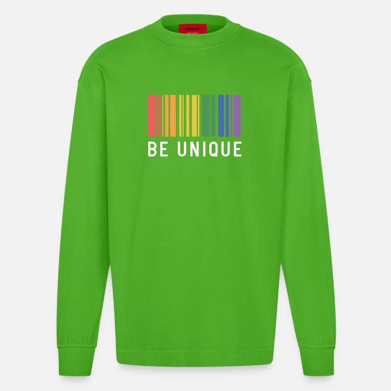 LGBT-Pride-Monat – Sei einzigartig - Heavyweight Oversized Organic Langarmshirt Made in EU - Apple Neon