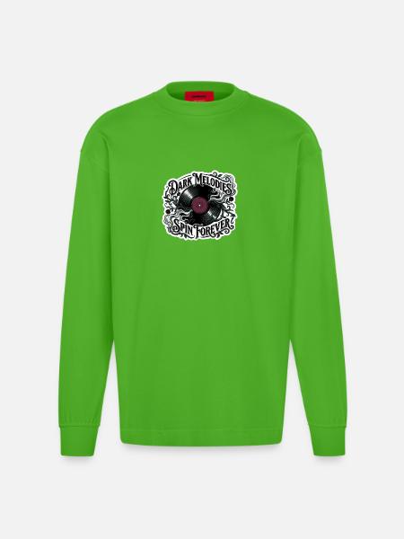 Dark Melodies Spin Forever - Heavyweight Oversized Organic Longsleeve Shirt Made in EU - Apple Neon